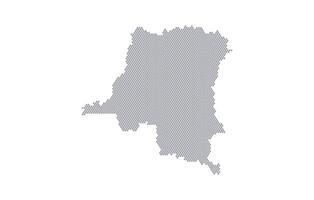 Stylized map of the Democratic Republic of the Congo made from honeycomb vector