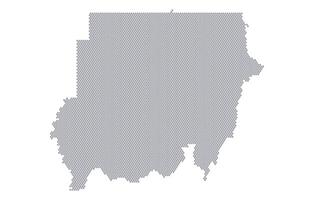 Stylized map of the Sudan made from honeycomb vector