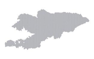 Stylized map of the Kyrgyzstan made from honeycomb vector