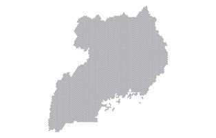 Stylized map of the Uganda made from honeycomb vector
