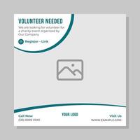Volunteer recruitment social media post template design. Usable for social media post, and website. vector