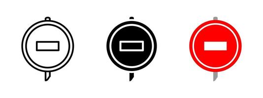 Prohibition icon. No entry illustration. Safety warning and restricted access symbol for road signs and caution alerts. Forbidden and restricted area pictogram. Stop and security sign. vector
