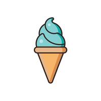 flat style cone ice cream. vector