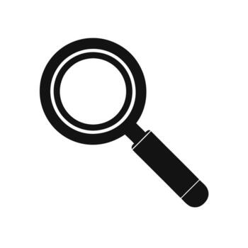 Search magnifying glass web icon on white background abstract vector