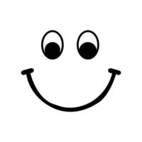 Happy smiley face or emoticon line art icon for apps and websites vector
