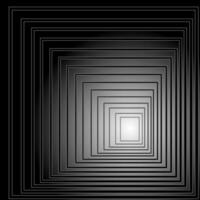 Abstract gray geometric background in the form of a tunnel of squares vector