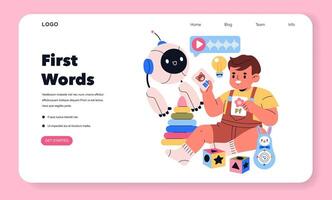 Engaging in Interactive Learning The Journey of First Words with a Child and a Robot Companion vector