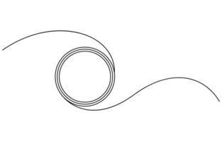 Continuous line drawing of a circle vector