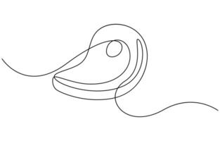one line drawing of grilled beef steak. vector