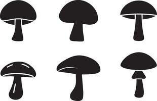 Elegant Mushroom Silhouette Art for Creative Design and Branding vector