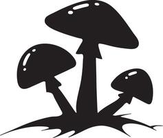 Diverse Mushroom Silhouette Set for Creative and Decorative Use vector