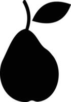 Pear icon flat. Black pictogram on white background.. design in trendy style. illustration vector