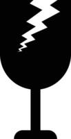 Fragile sign. flat black design in trendy style. simple illustration for web and app..eps vector