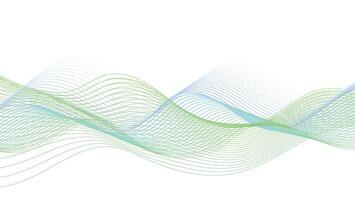 Abstract Flowing Waveform with Green and Blue Gradient Lines vector