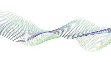 Abstract Digital Wave with Green and Purple Gradient Lines vector