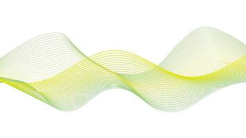 Abstract Digital Wave with Green and Yellow Gradient Lines vector