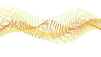 Abstract Flowing Wave Lines in Fiery Orange and Yellow Gradient vector