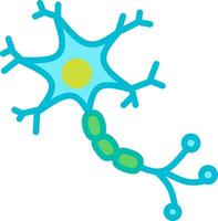 Nerve neuron cell flat color linear icon. Fit for neuroscience presentation vector