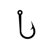 Classic fishing hook with sharp point and curved design for catching fish vector