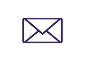 Simple closed envelope icon in dark blue outlined style symbolizing communication and messaging vector