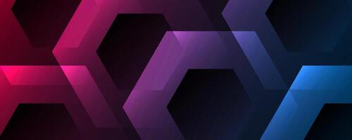 3D colorful geometric abstract background overlap layer on dark space with hexagons effect decoration. Modern graphic design element cutout style concept for web banner, flyer, card, or brochure cover vector