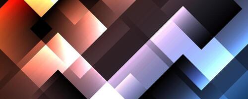 3D colorful geometric abstract background overlap layer on dark space with squares effect decoration. Modern graphic design element cutout style concept for web banner, flyer, card, or brochure cover vector