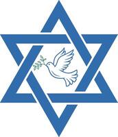 Star of David with Dove and Olive Branch Symbol Clipart vector