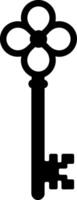 Silhouette of Antique Skeleton Key with Decorative Handle vector