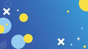 Blue abstract background with circles. Modern simple bright blue geometric shapes design with lines pattern. Dynamic shapes composition vector