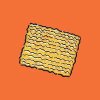 Depicts a creative artistic illustration of dried ramen noodles juxtaposed against an orange backdrop, emphasizing texture and vivid color. vector