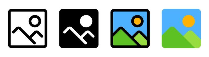 Modern image icon with simple and elegant design. Ideal for media, gallery and visual content applications. vector