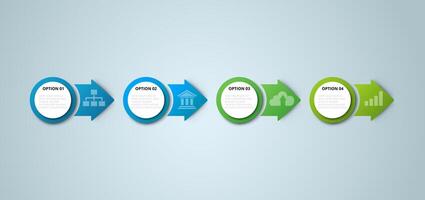 Infographic template with arrows and arrows on a blue background vector