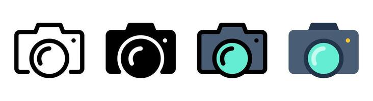 Modern camera icon with simple and elegant design. Ideal for photography, media and capture applications. vector