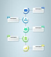 Infographic template with four steps and icons vector