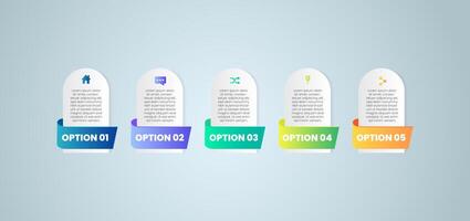 Infographic template with four options for each option vector