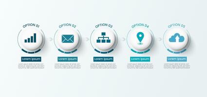 Infographic with four steps and icons vector
