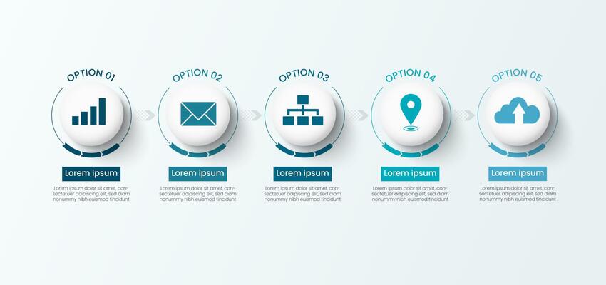 Infographic with four steps and icons