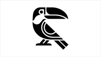 Minimalistic Bird Illustration with Beak Icon. vector