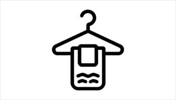 Clothes Hanger with Towel Icon. vector