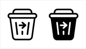 Trash Can with Arrow Icon. vector