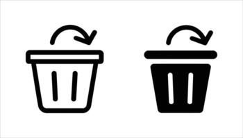 Recycle Bin Icon with Refresh Symbol vector
