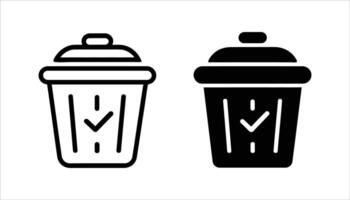 Trash Bin with Clock Icon. vector