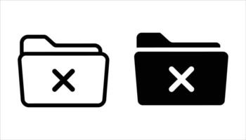 Folder with X icon. vector