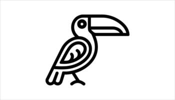 Minimalistic Toucan Bird Icon. vector