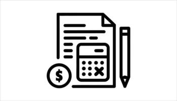 Accounting Documents with Calculator and Pencil. vector