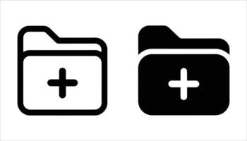 Folder with Plus Icon. vector