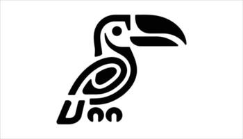 Abstract Outline of a Toucan Icon Art vector