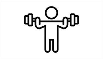 Strength Training Icon. Person Lifting Dumbbells vector