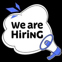 We are hiring logo with megaphone vector