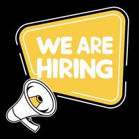 We are hiring logo megaphone vector